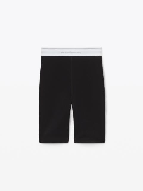 Alexander Wang REFLECTIVE LOGO BIKE SHORT IN STRETCH KNIT