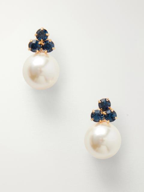 Jennifer Behr Belen Gold-tone, Sapphire And Pearl Earrings