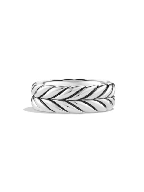 DAVID YURMAN Men's Chevron Band Ring in Sterling Silver, 9mm - Silver