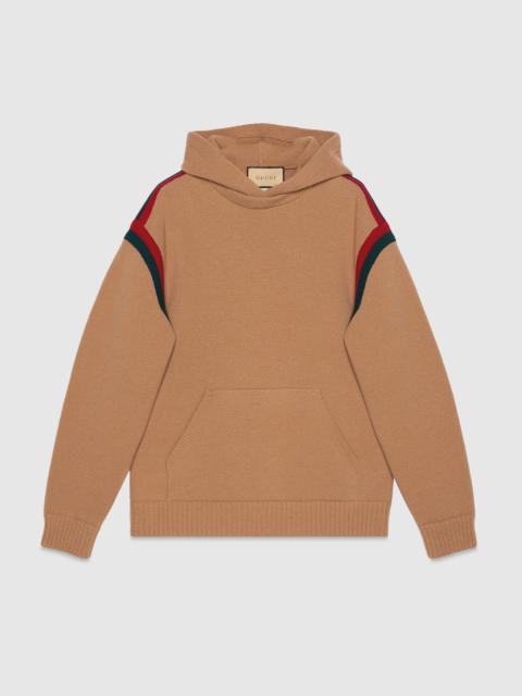 Wool hooded sweatshirt