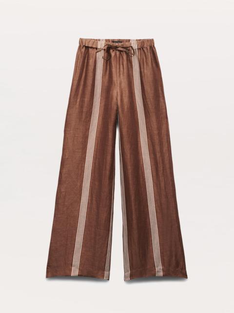 Olivia Striped Linen-Silk Pants
