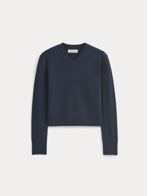 EVERLANE CASHMERE CROPPED HIGH-V SWEATER