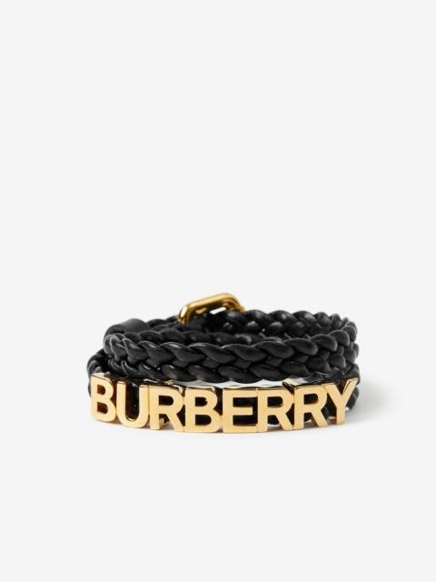 Burberry Gold-plated Logo Leather Bracelet