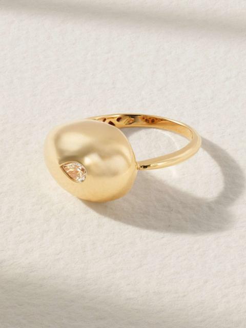 MATEO Water Droplet 14-karat gold diamond ring