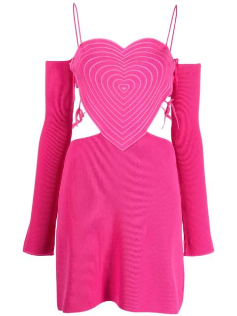 MACH & MACH heart-shaped ribbed minidress