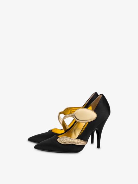 Moschino CUTLERY DETAILS SATIN COURT SHOES