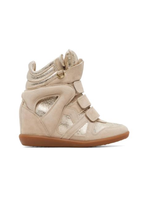 Isabel Marant Beige & Gold Bekett Ring Sneakers