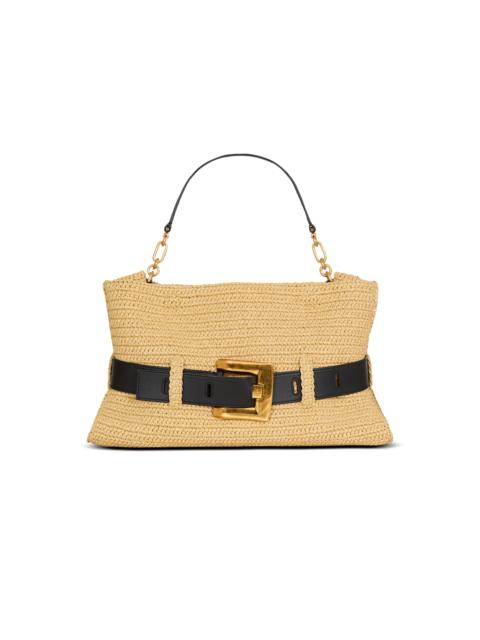 Balmain Medium Anthem bag in smooth leather and crochet