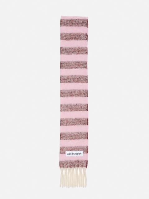 Acne Studios Fringed wool scarf - skinny - Pink/red