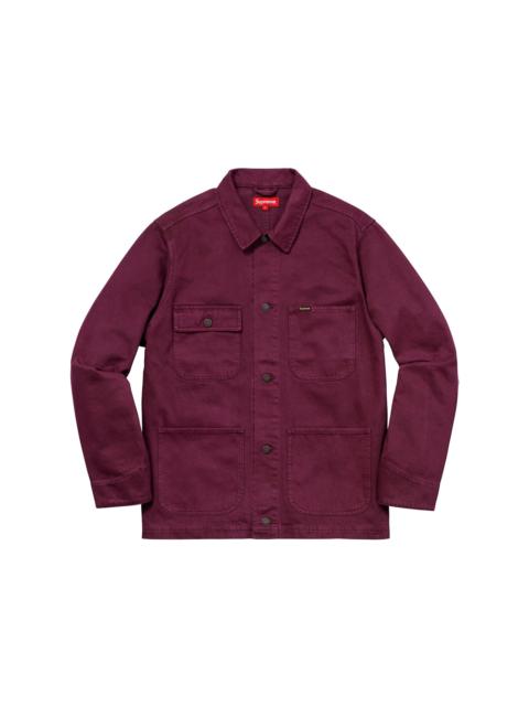 Supreme Supreme NY Tapestry Denim Chore Coat Maroon