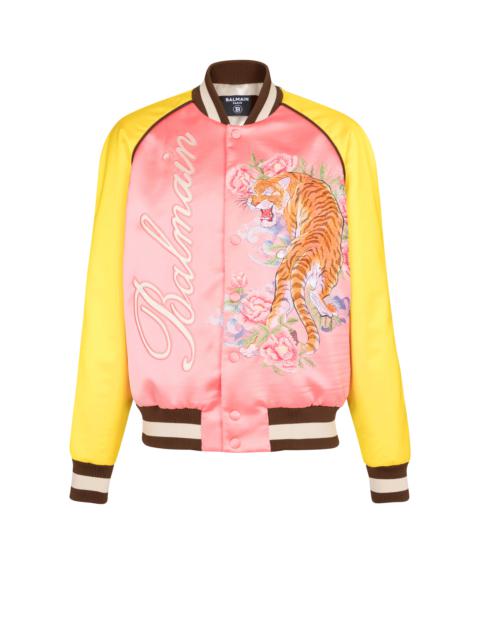 Tiger embroidered bomber