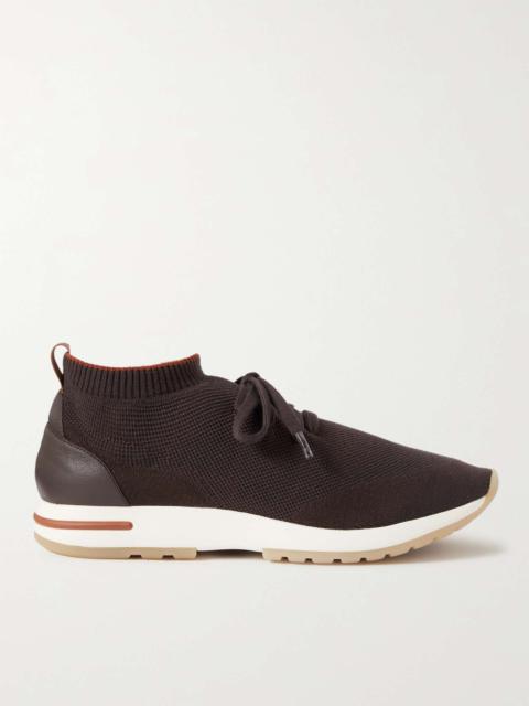 360 Flexy Walk Leather-Trimmed Knitted Wish Wool Sneakers