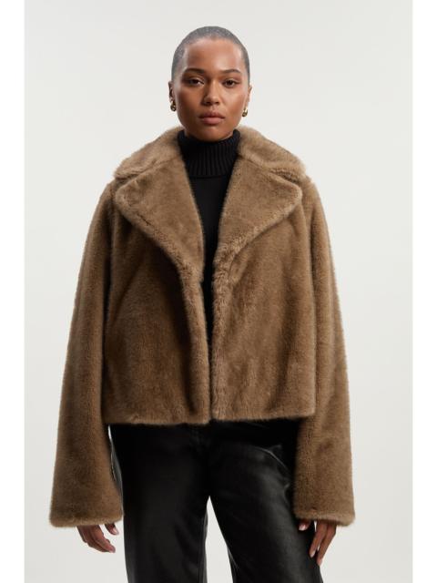 KAREN MILLEN Plus Size Faux Fur Cropped Jacket