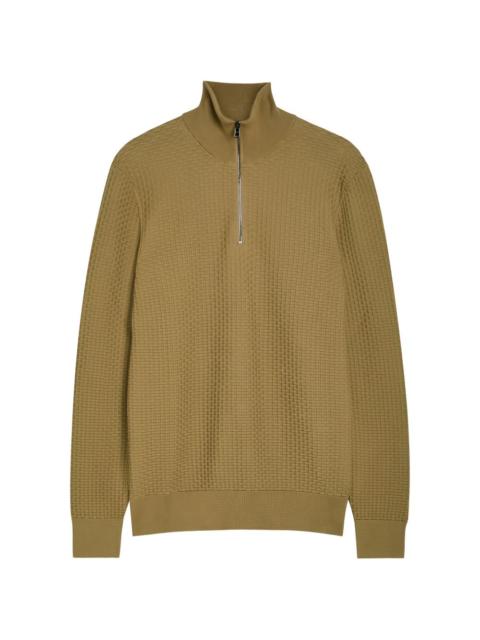 BOSS quarter-zip cotton sweater