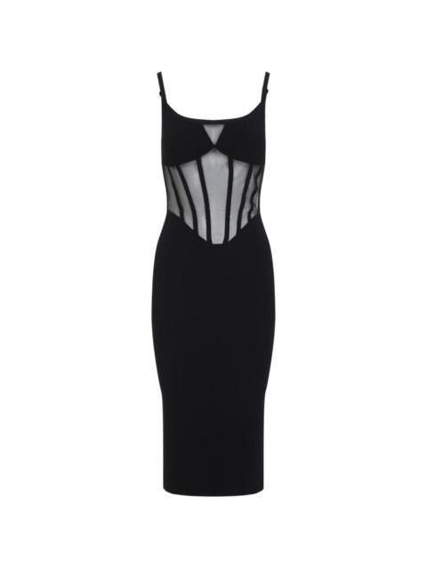 ELISABETTA FRANCHI sheer-panelled knit dress