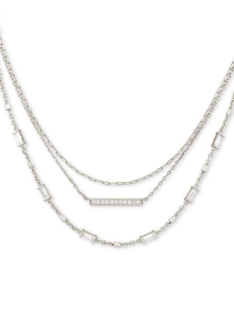 KENDRA SCOTT Addison Triple Strand Necklace in Silver
