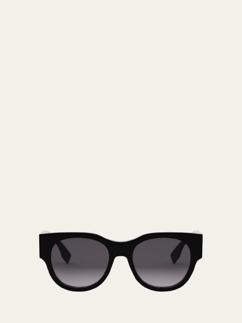 FENDI Baguette Logo Round Acetate Sunglasses