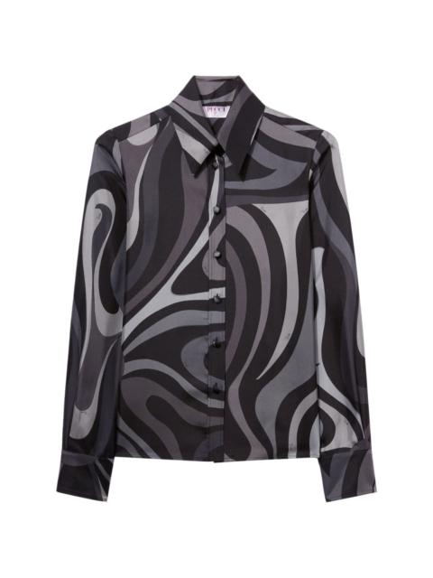 Marmo-print silk shirt