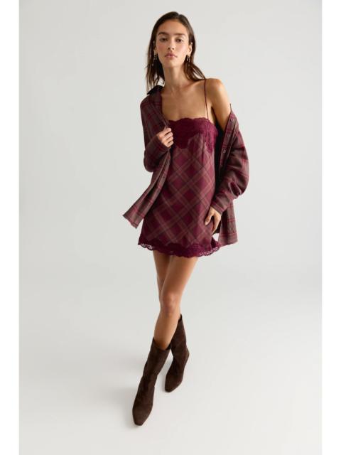 FREE PEOPLE Canal Street Plaid Slip Dress Set