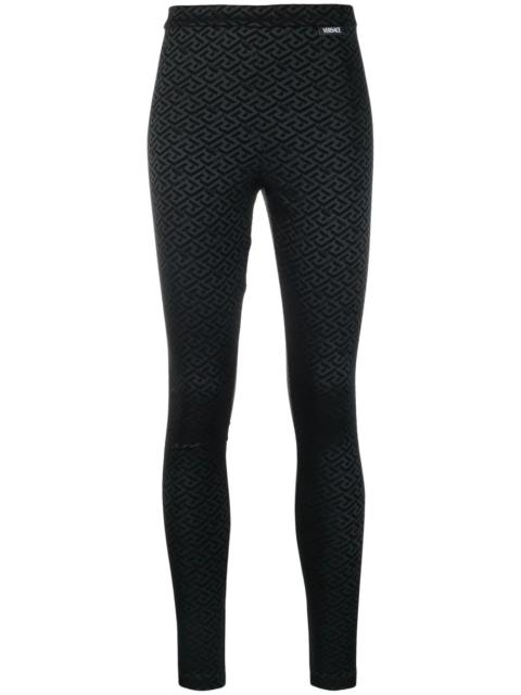 VERSACE La Greca low-rise leggings