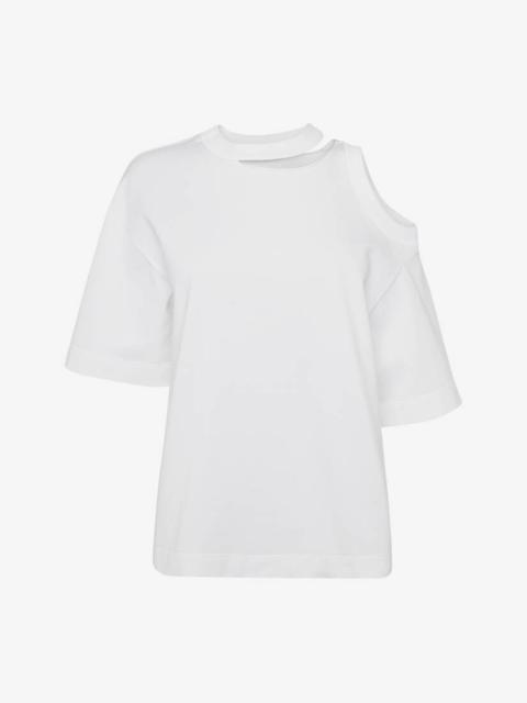 Alexander McQueen Women's Cut-out T-shirt in Optical White