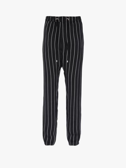 Balmain Black and white striped cuprammonium harem-cut pants
