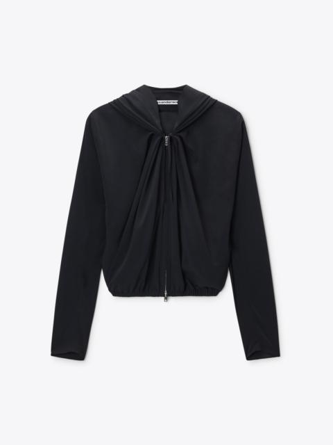 Alexander Wang PLEATED NECKLINE HOODIE