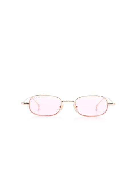 GUCCI logo-engraved oval-frame sunglasses