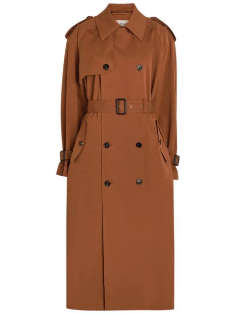 SAINT LAURENT Saint Laurent Double-breasted Cotton and Silk-blend Trench Coat