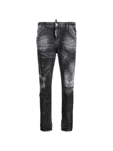 low-rise distressed skinny jeans
