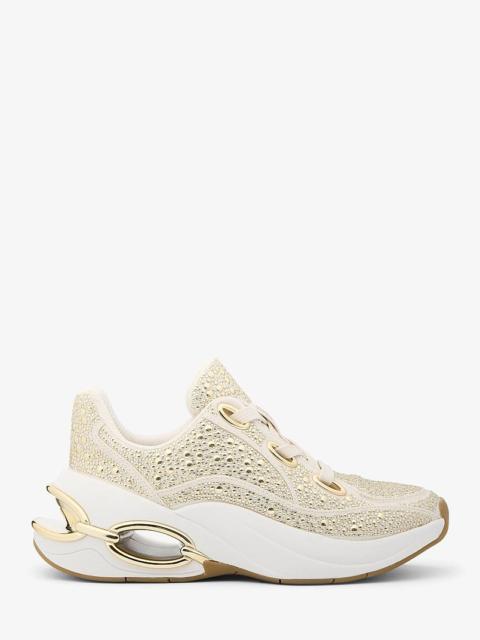 MICHAEL KORS Toni Embellished Linen Blend Trainer