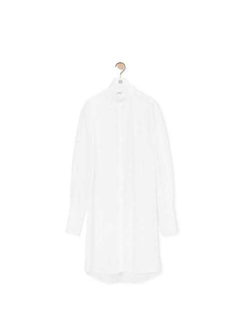 Pleated shirt dress in cotton