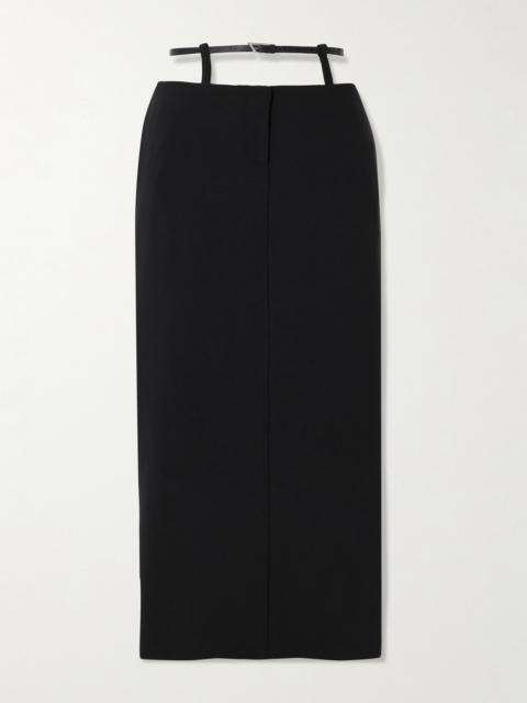 THE ATTICO Belted Cutout Cady Midi Skirt