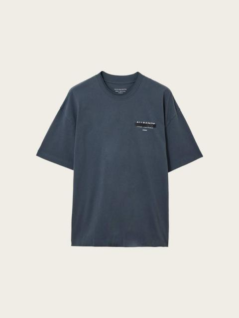 ALLSAINTS REDACT OVERSIZED EMBROIDERED LOGO T-SHIRT