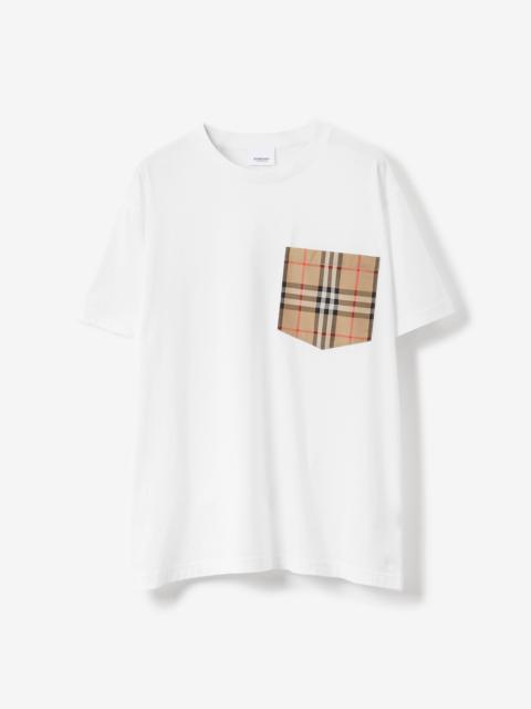 Burberry Vintage Check Pocket Cotton Oversized T-shirt