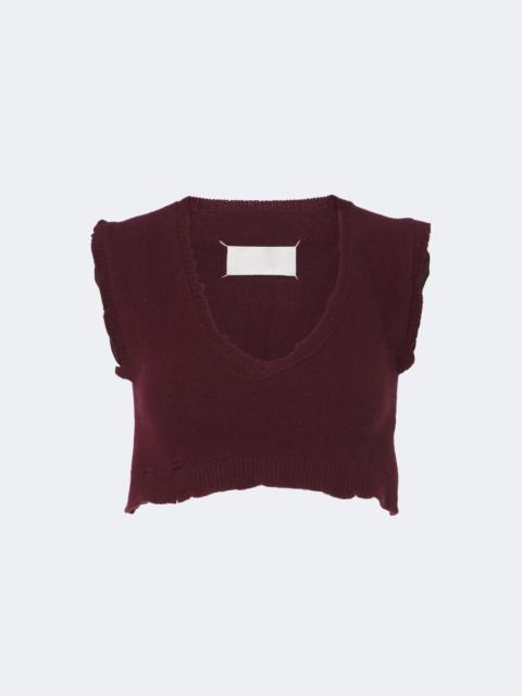 Maison Margiela Cropped virgin wool sweater vest