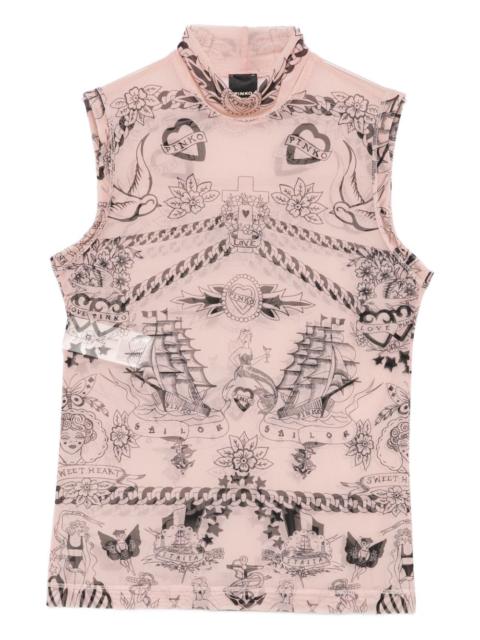 PINKO printed high-neck top