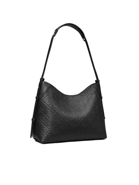 TORY BURCH T Monogram pebble-leather shoulder bag