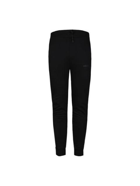 adidas neo M Esntl 3S Contrasting Colors Stripe Sports Pants Black FP7449