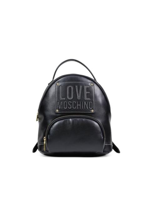 Moschino logo-patch backpack