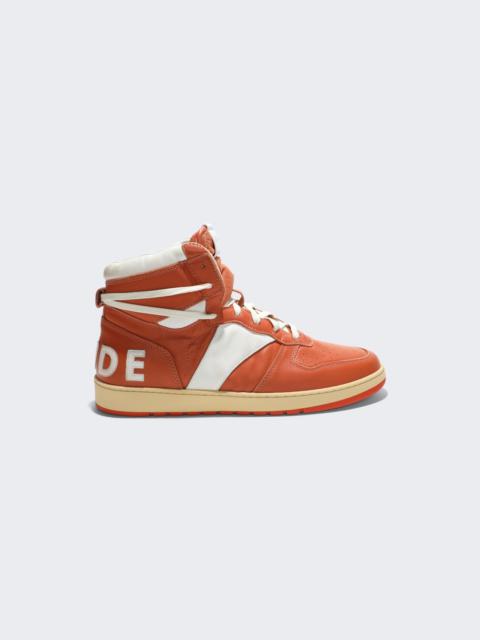 Rhude Rhecess Hi Sneakers Salmon And White