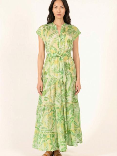 Poupette St Barth Long Dress Kora - Green Calathea
