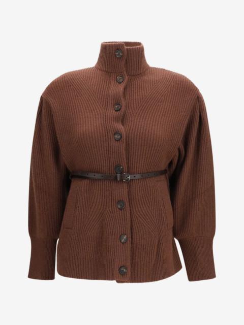 Brunello Cucinelli belted ribbed-knit cardigan