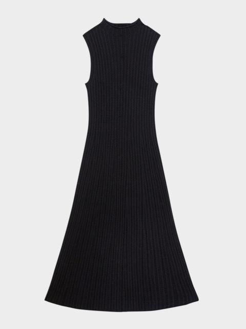 Theory Sleeveless Cable-Knit Midi Dress