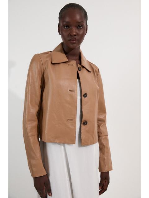 KAREN MILLEN Leather Collared Jacket