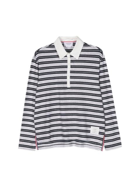 Thom Browne striped long-sleeve polo shirt
