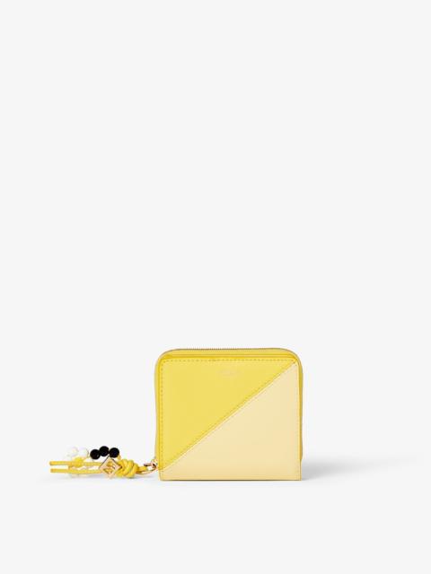 FENDI FF Diamonds Bifold Small Broom yellow leather wallet