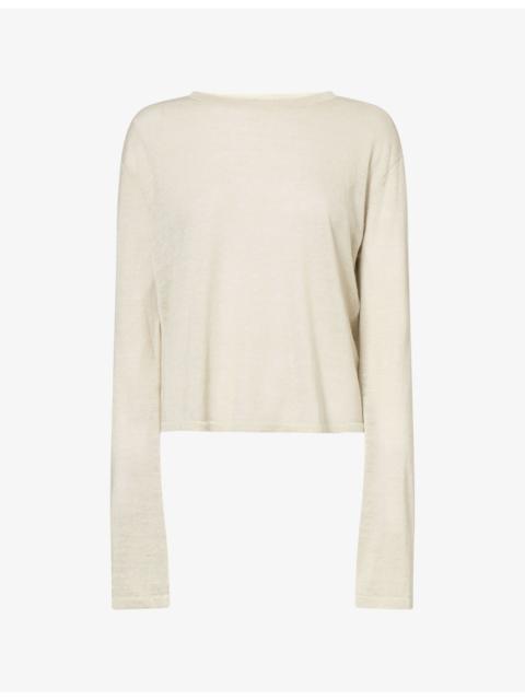 AYA MUSE Nira Semi-Sheer Linen-Blend Top