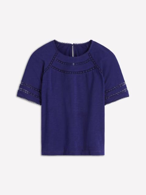 BODEN Poppy Trim Crew T-shirt-Blue Twilight