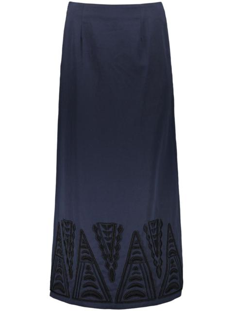 Yves Salomon embroidered maxi skirt